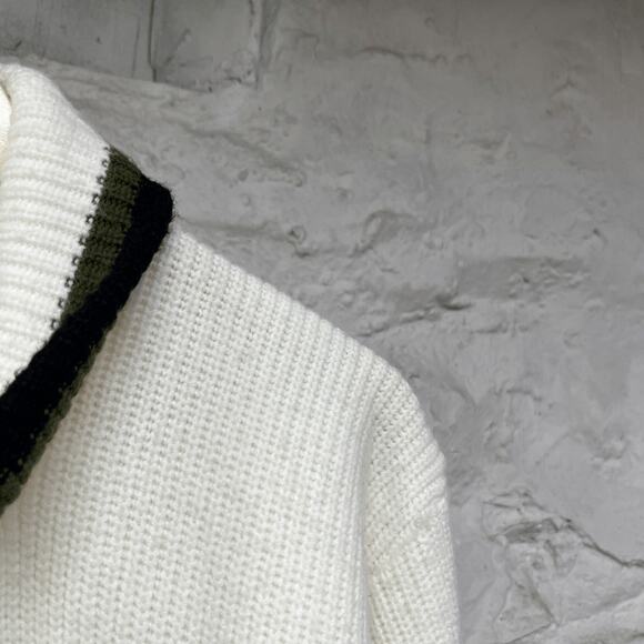 Campus Full Zip Cardigan Sweater Orlon Acrylic Letterman Talon Zip Vintage 60s - Picture 3 of 9